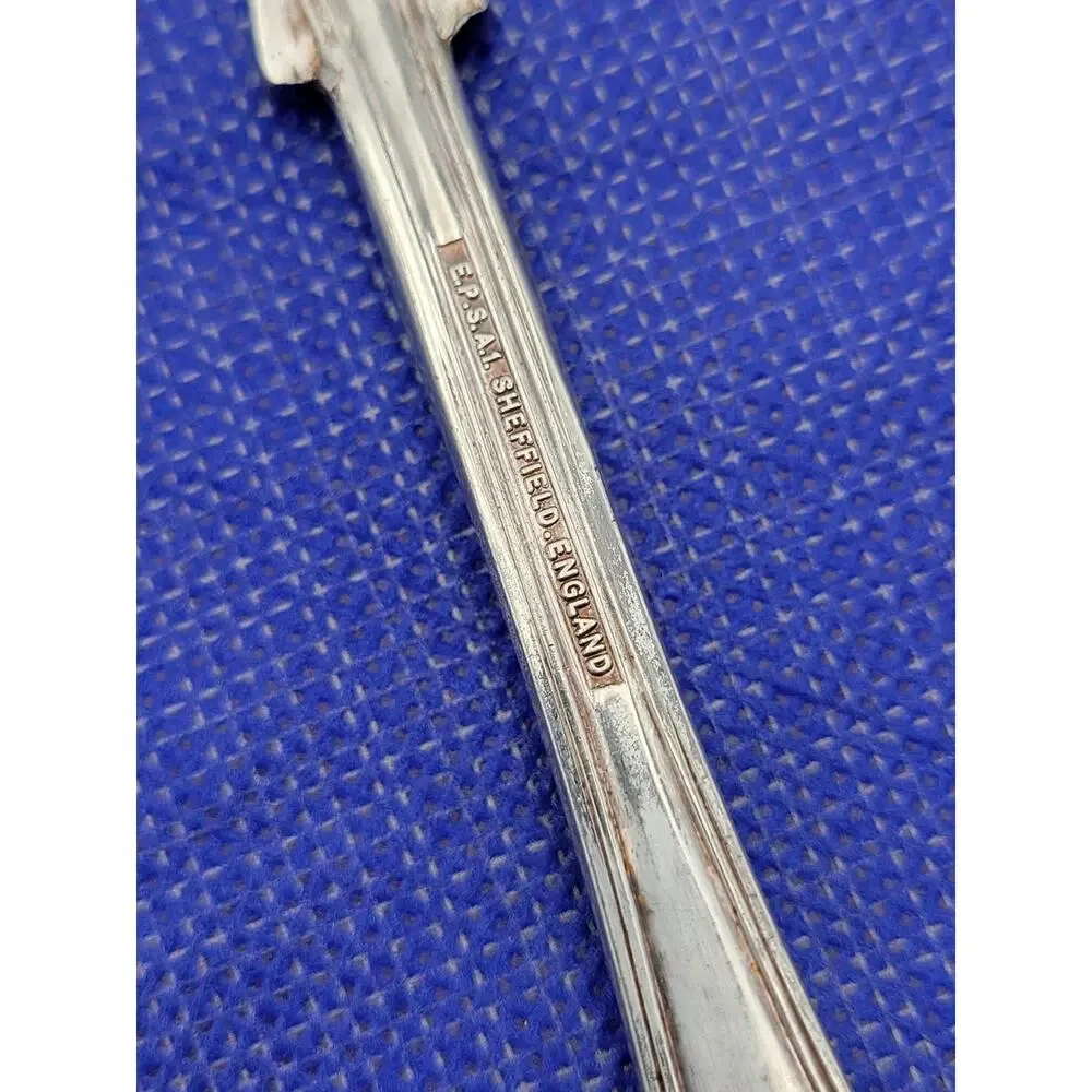 Sheffield EPSA1 Kings Pattern Silverplate Salad Server Set 2 England Vtg